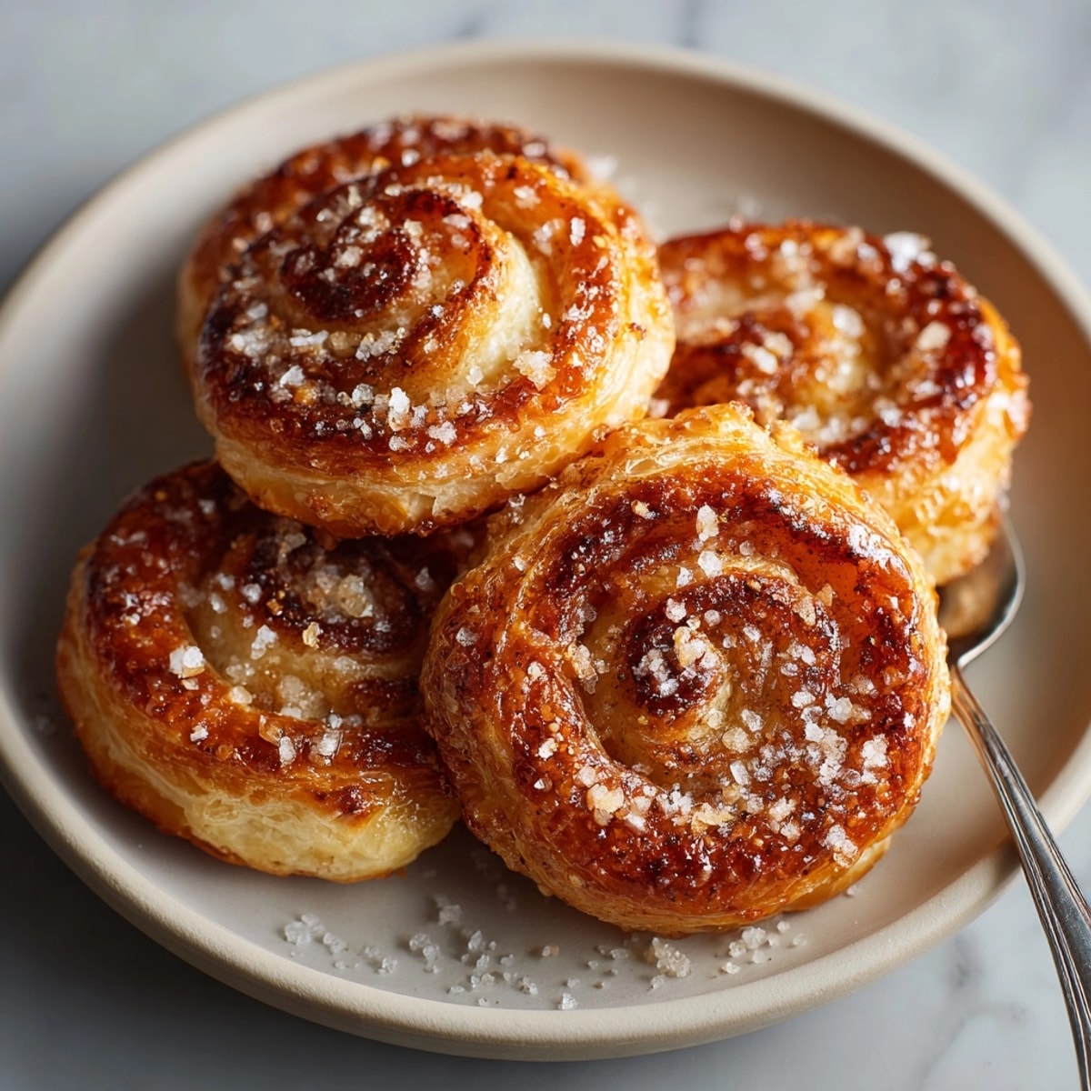 Golden, flaky Cinnamon Sugar Palmiers, fresh from the oven, promise a delightful, sweet treat.