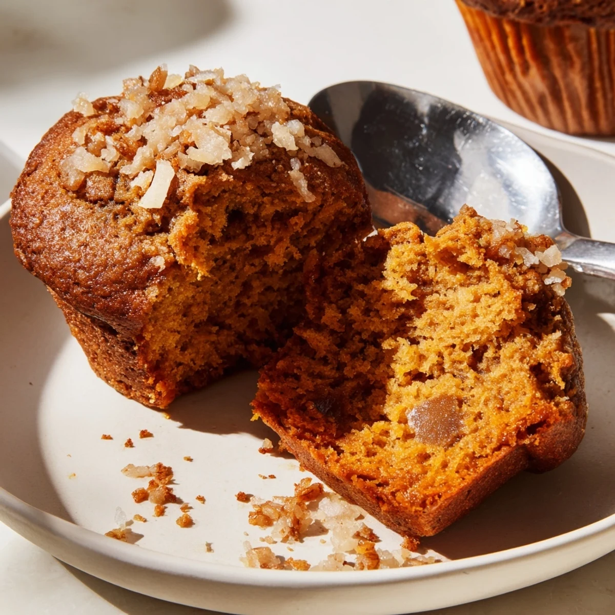 Spicy Pumpkin Muffins Candied Ginger