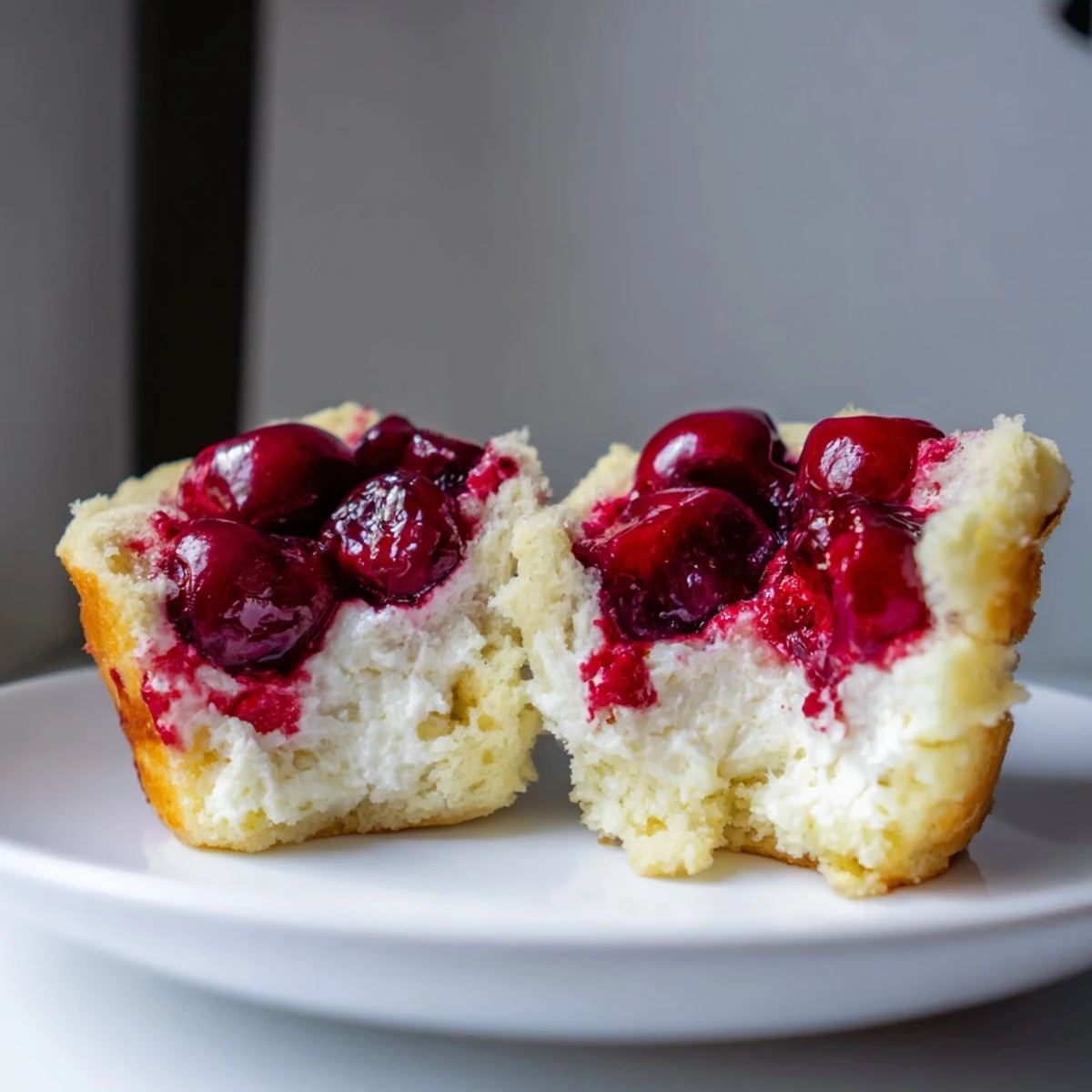 Delicious cherry cheesecake muffin pie with a creamy filling and golden crust.  