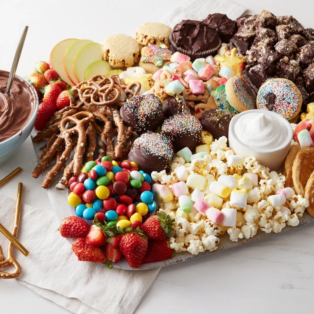 A beautifully arranged dessert board with themed snacks for festive occasions.  