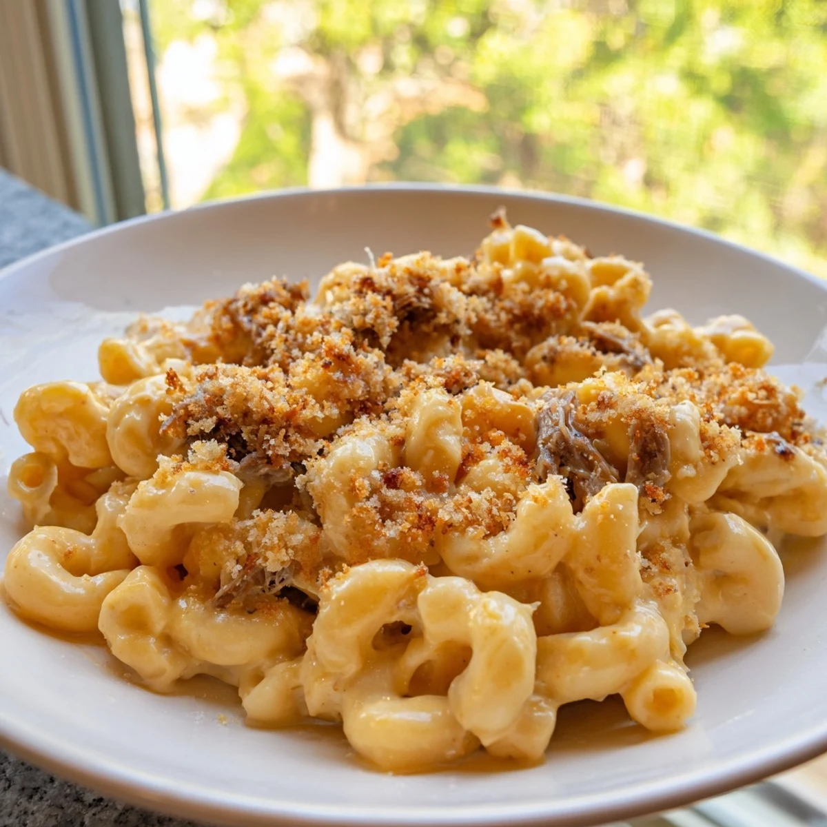 Barbecue Pulled Pork Mac Cheese