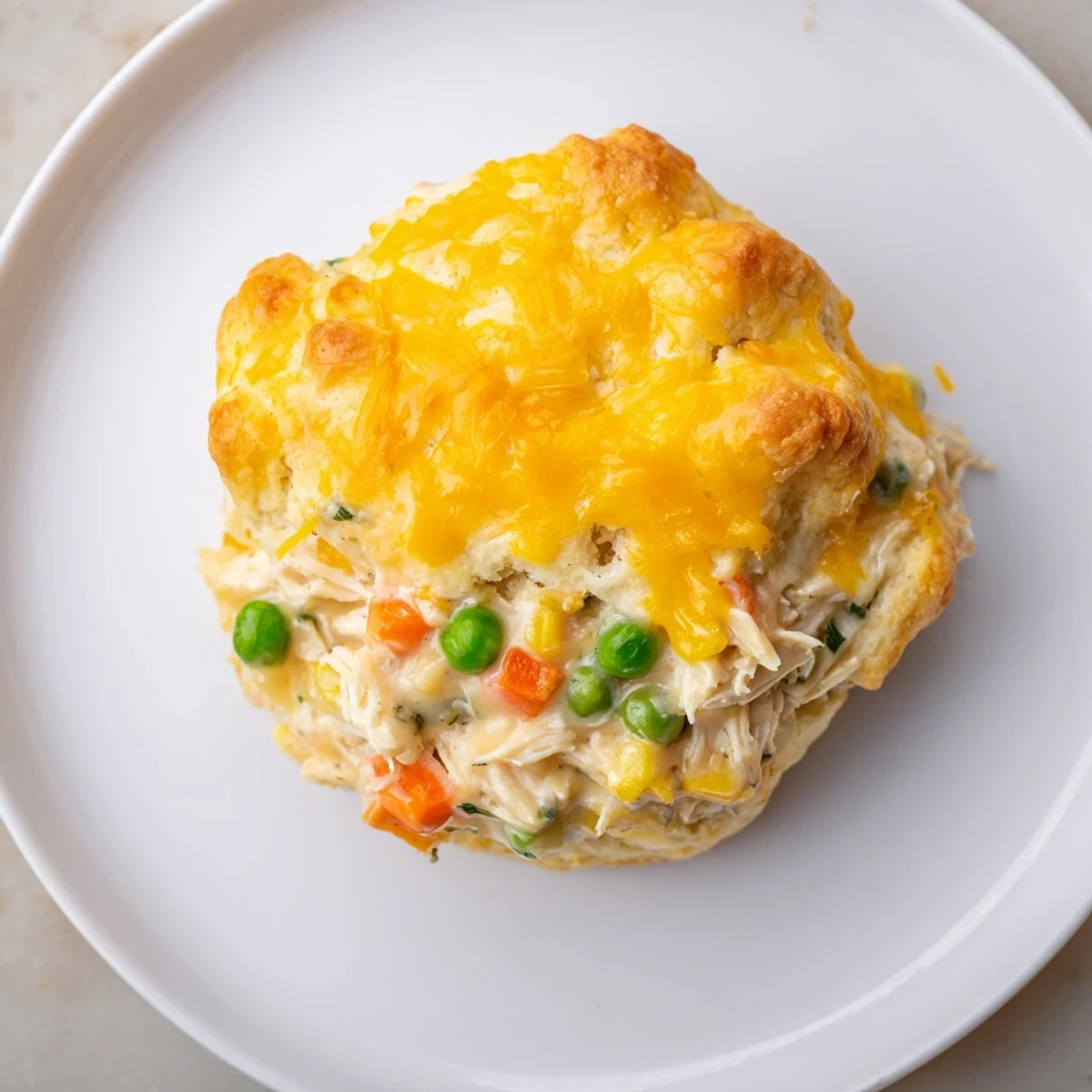 Golden, bubbly One-Pan Chicken Cobbler, a comforting dish with cheesy biscuit topping.