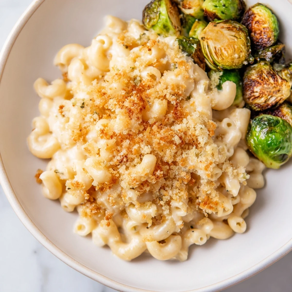 Sheet Pan Mac Cheese with Brussels