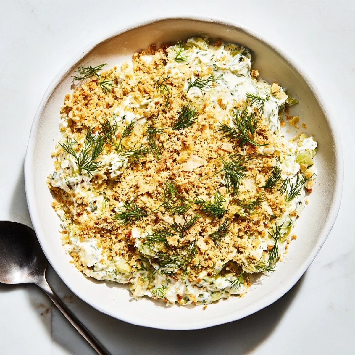 Creamy Fried Pickle Dip, ready to serve with crunchy chips, offering a zesty, flavorful appetizer.