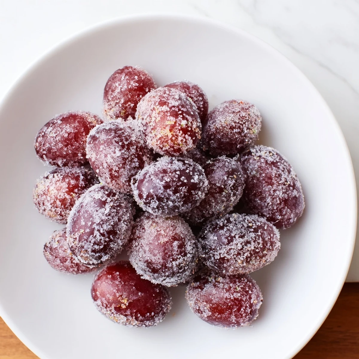 Sweet, frozen grapes coated in sugar, perfect quick festive frozen grape treats for summer gatherings.