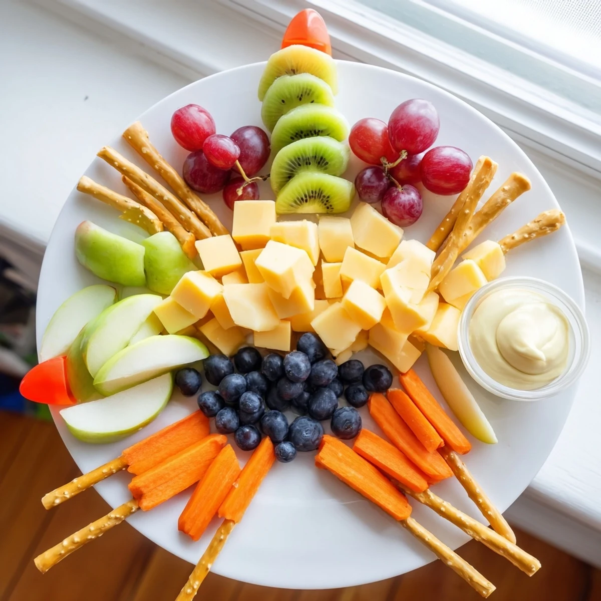 Spaceship Launch Snack Board overflowing with vibrant fruits, cheeses, and crunchy snacks for fun snacking.