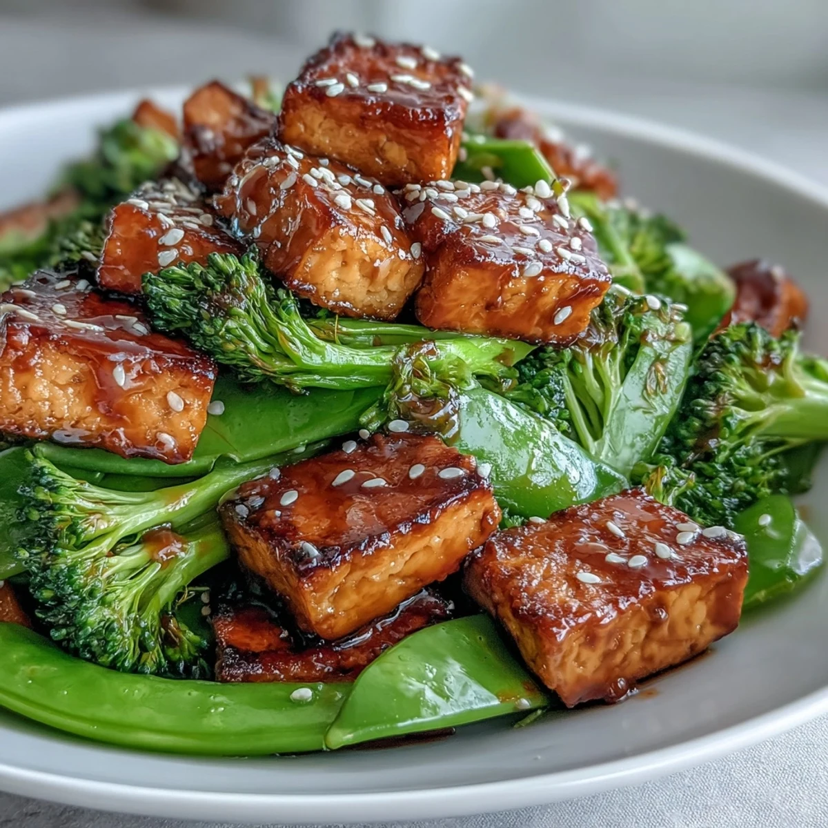 Teriyaki tofu stir-fry broccoli