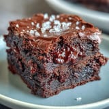 Decadent sourdough discard brownies with sea salt flakes, rich and fudgy with deep chocolate flavor and a sweet-salty finish.  