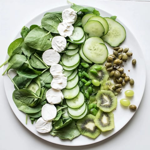 Emerald Isle Greenscape salad with fresh mozzarella, a vibrant green feast for any occasion.