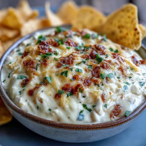 Creamy Queso Dip with melted cheddar and Monterey Jack, topped with fresh cilantro and diced tomatoes, served in a bowl with tortilla chips.
