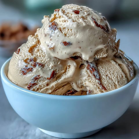 Smooth, creamy Hojicha Ice Cream in a ceramic bowl, showcasing its rich, roasted green tea color.