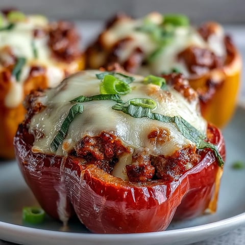 Golden baked Korean-Style Turkey Stuffed Sweet Peppers sit on a tray, their cheese topping bubbly and the peppers tender, served as a vibrant gluten-free main dish.