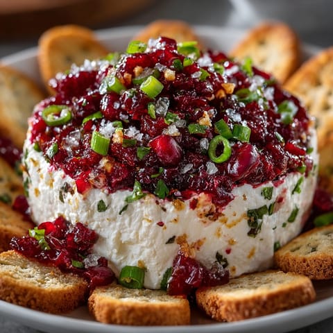 Creamy layers of Party Perfect: Cranberry Jalapeño Cream Cheese Dip served with crackers for holidays.