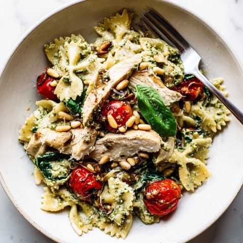 Pesto Chicken Bowtie Pasta