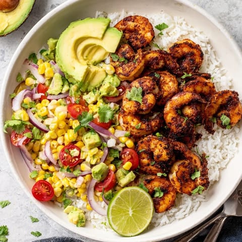 Blackened Shrimp Avocado Bowl