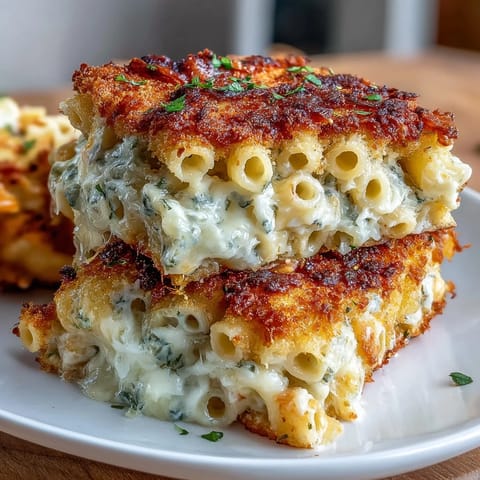 Creamy Southern baked mac and cheese with a golden cheese crust, rich and comforting, perfect for holiday meals or potlucks.