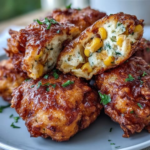 Golden Corn Chicken Lunchbox Fritters, savory, crispy, and perfect for a packed lunch.