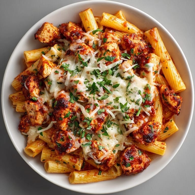 Cheesy, flavorful Budget-Friendly Chicken Parmesan Pasta, perfect for a weeknight family dinner!