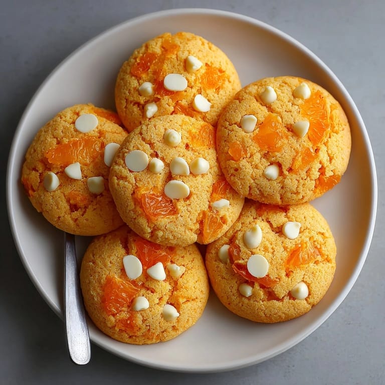 Soft Creamsicle Orange Cookies served on a plate, showcasing their orange zest flecks and golden edges.