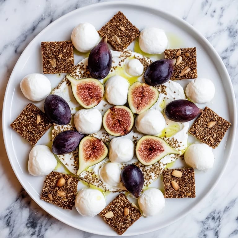 Salty olives and creamy mozzarella shine in this stunning Black and White Formal Affair platter presentation.