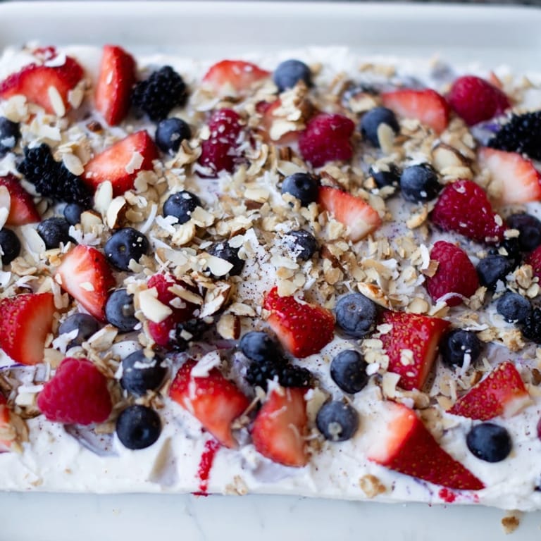 Cool, refreshing image of Berry Yogurt Bark with a delightful mix of textures and flavors.