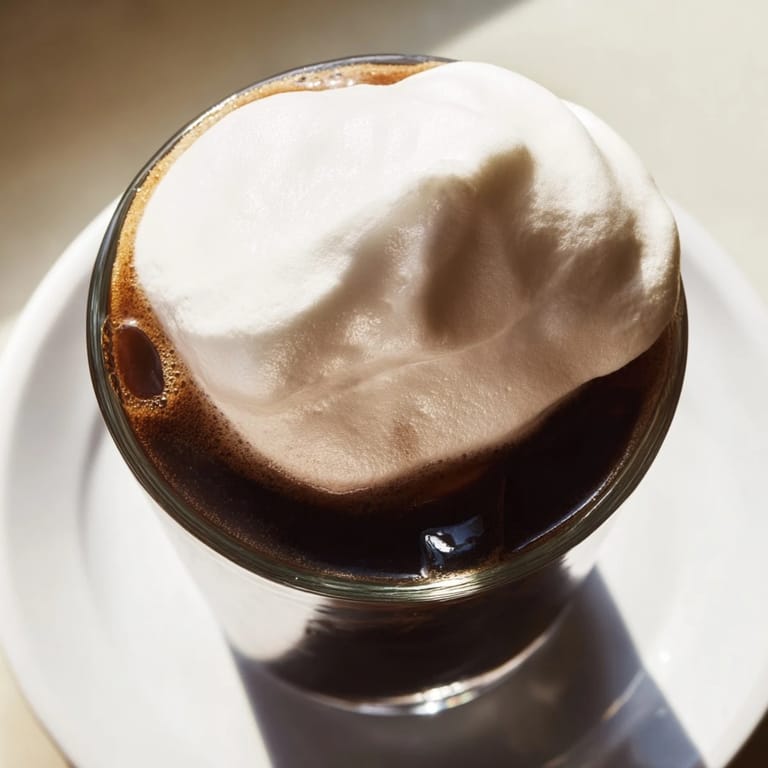 Homemade Starbucks Cold Foam with perfect texture, visible vanilla bean flecks, creating a rich coffee upgrade.