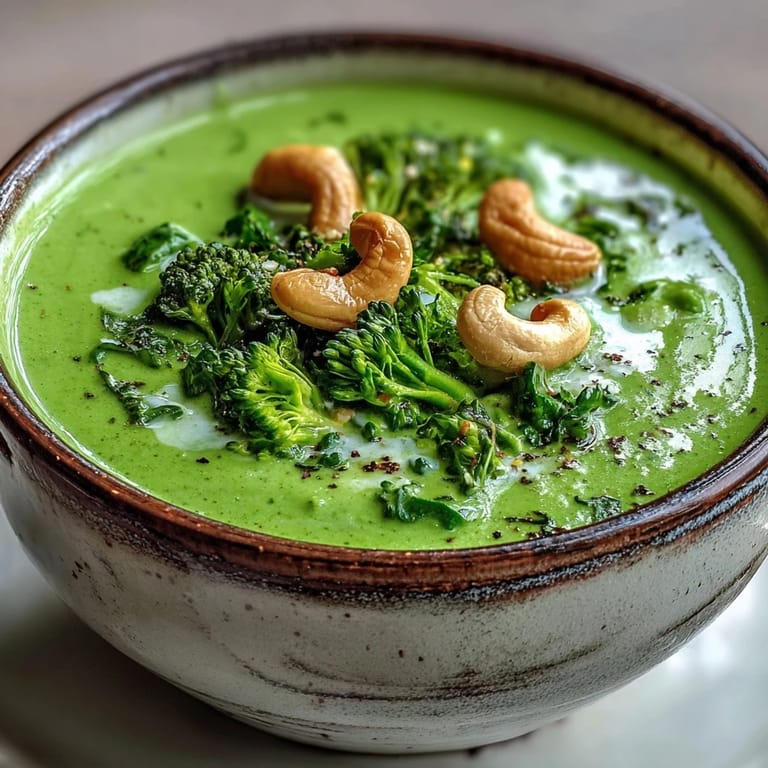 Creamy Big Green Immunity-Boosting Vegetable Soup, loaded with healthy greens, ready to serve.