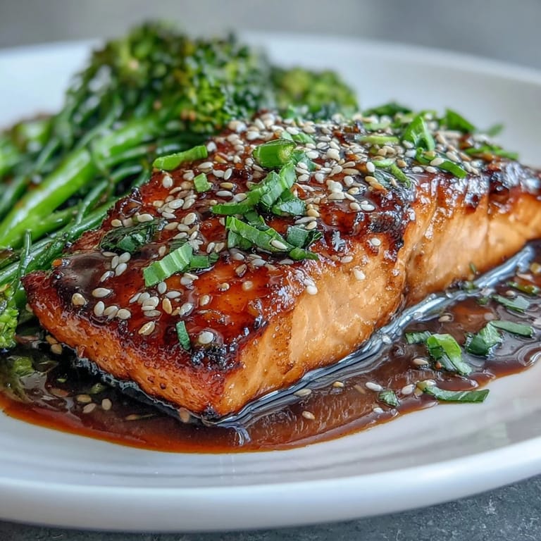 Succulent salmon glazed in sweet and savory honey soy sauce, served with tender-crisp broccoli tossed in toasted sesame oil and seeds.