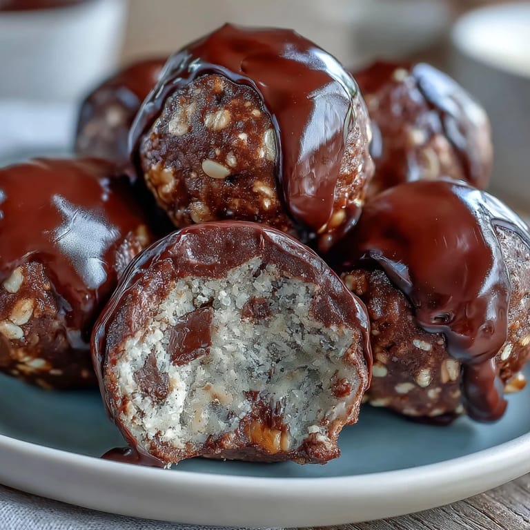 Delicious no-bake protein bites featuring chocolate chips and rolled oats, perfect for a quick energy boost.