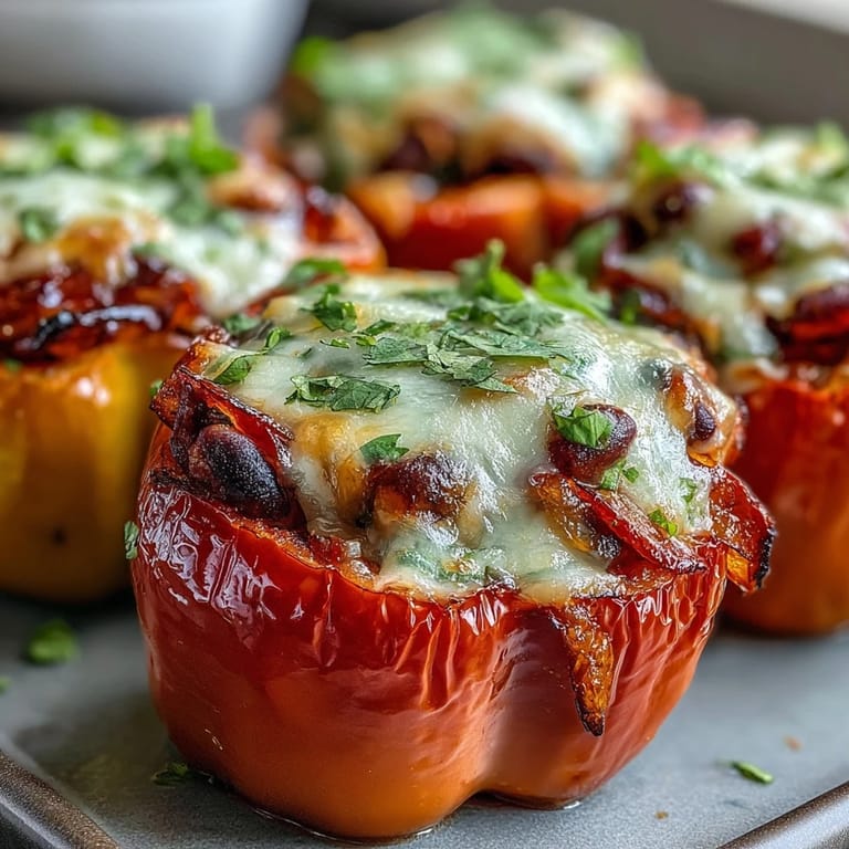 Hearty Tex-Mex stuffed bell peppers ready to be served hot.